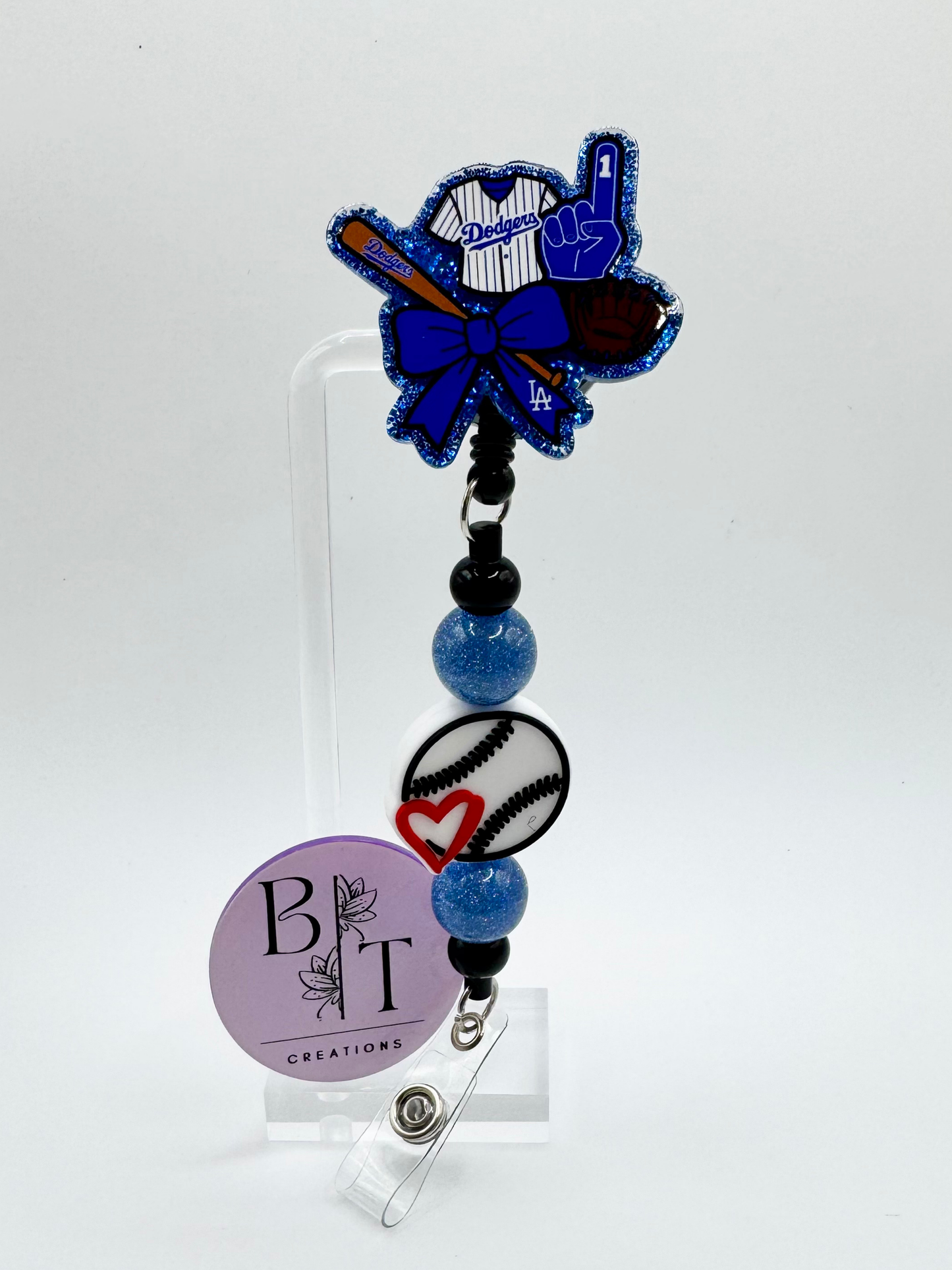 LA Baseball Badge Reel W/ Velcro