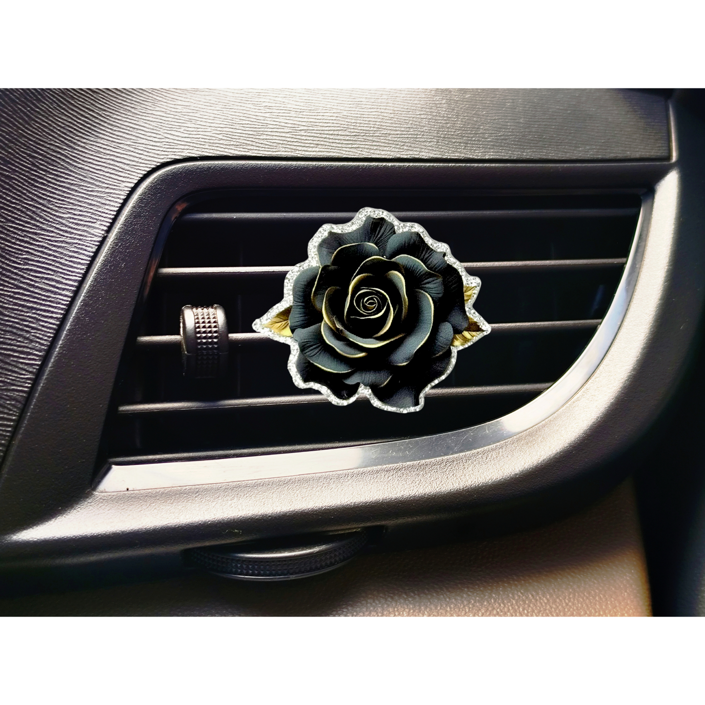 Black Rose Car Vent Clip