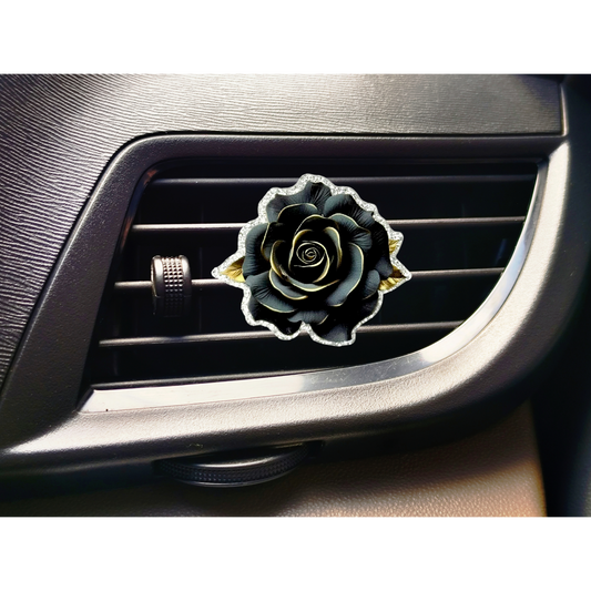 Black Rose Car Vent Clip