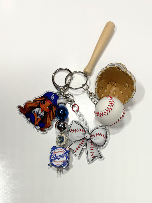 #27 LAD Girl Baseball Keychain