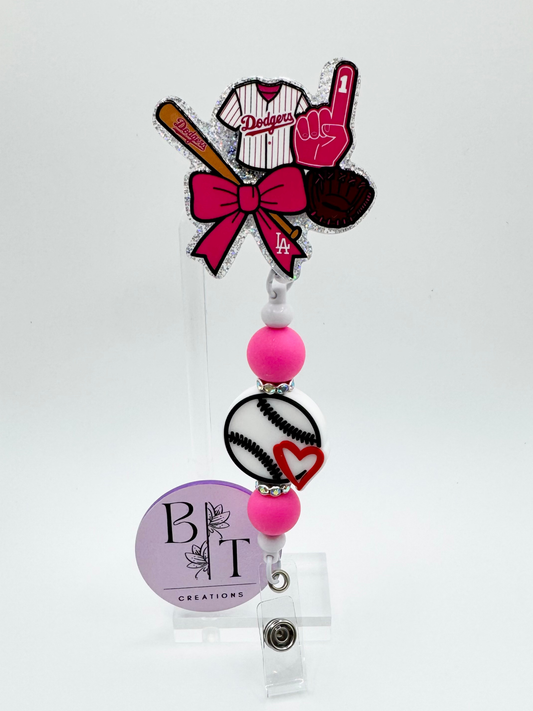 LA Baseball Badge Reel W/ Velcro
