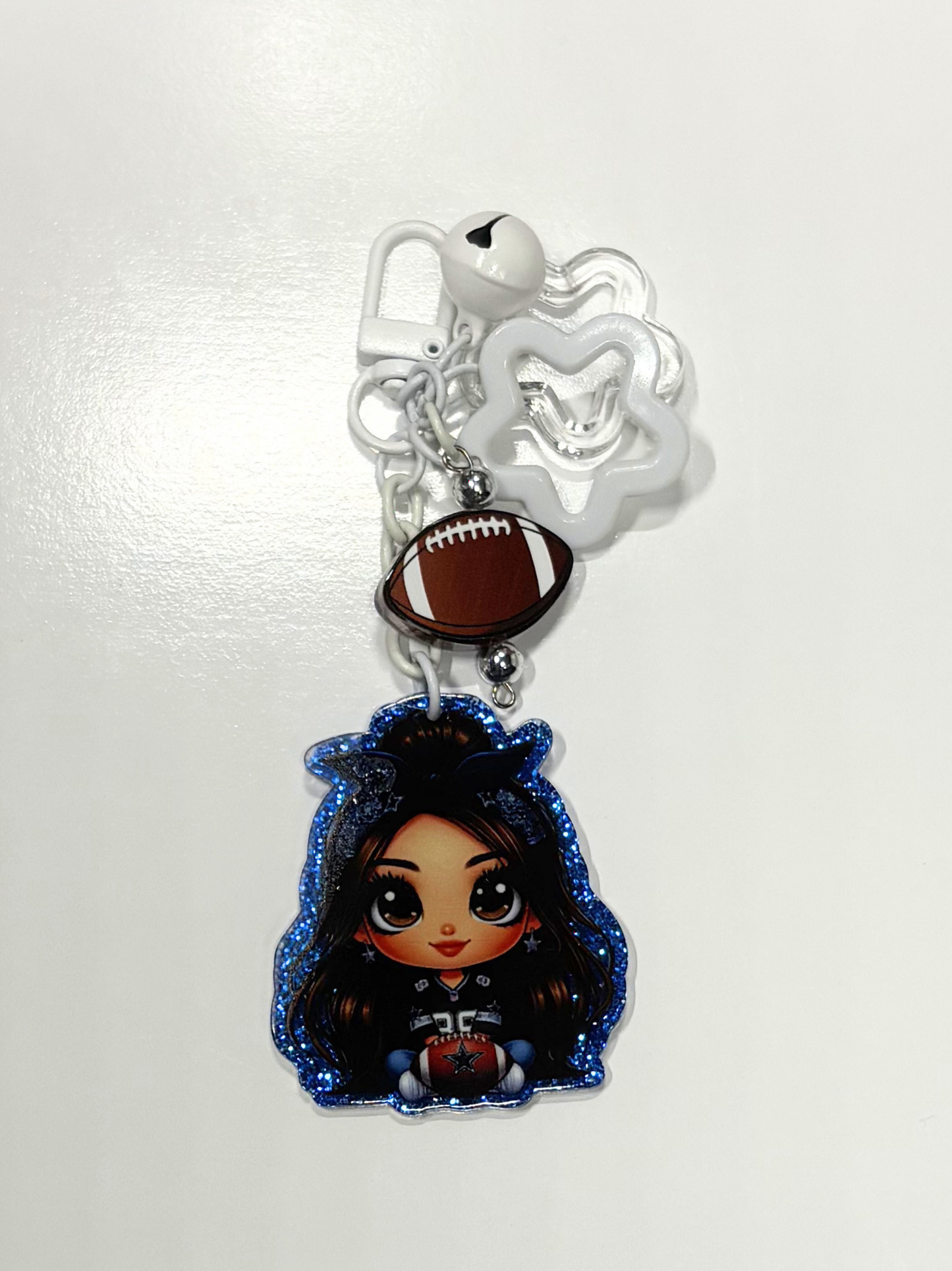 #12 DC GIRL Football Keychain