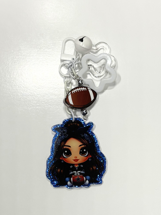 #12 DC GIRL Football Keychain