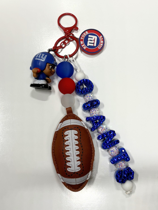 #35 NYG Football Keychain