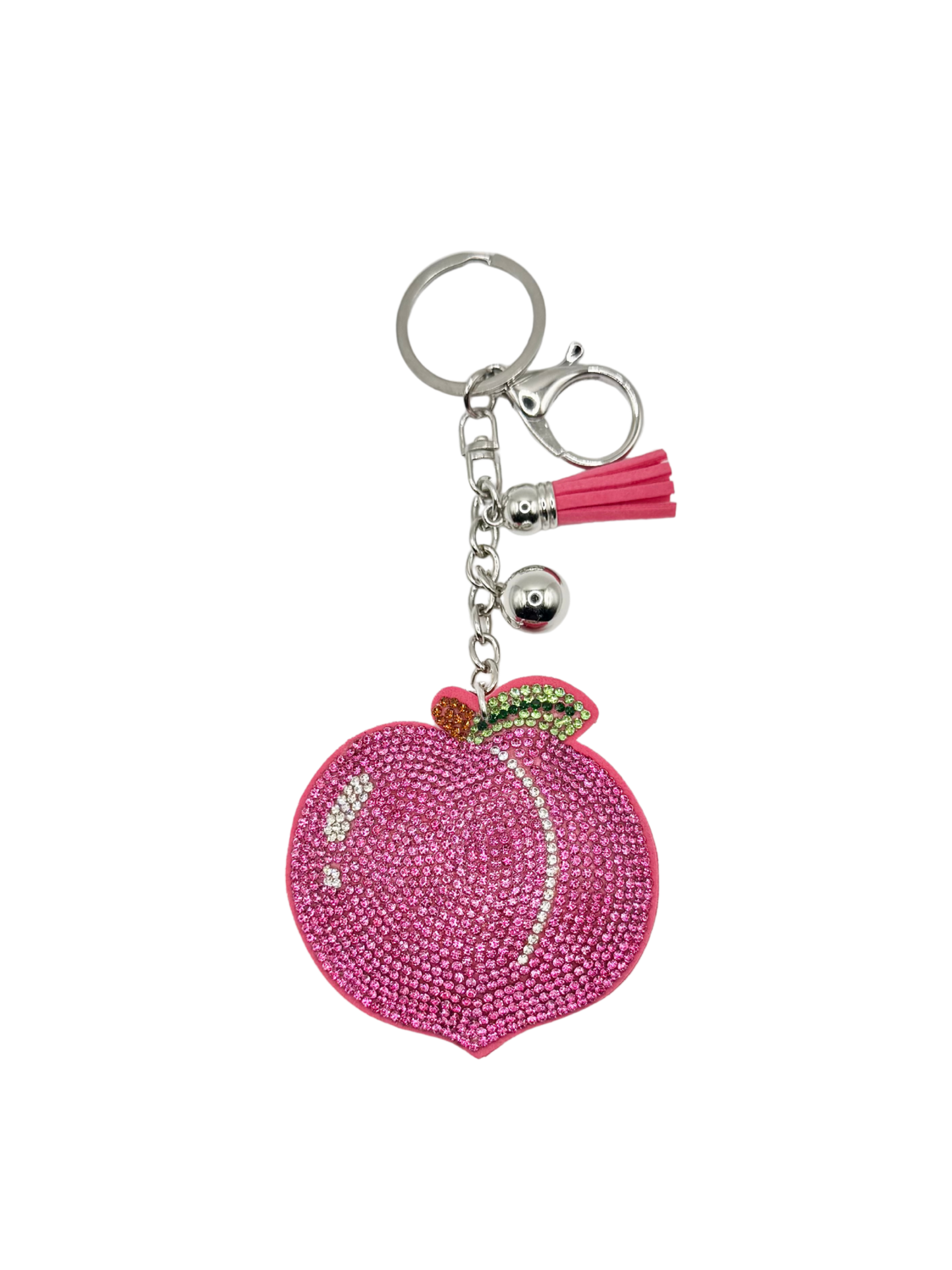 Peach Rhinestone Keychain
