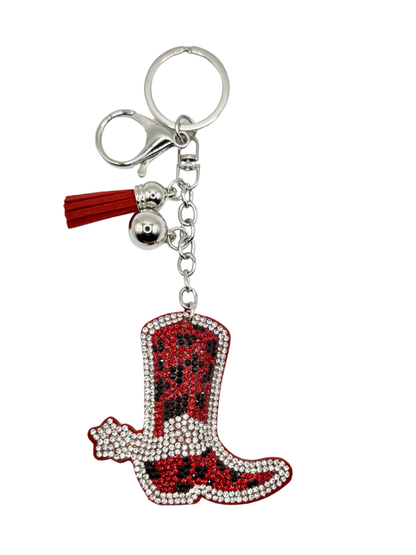 Cowboy Boots Rhinestone Keychain