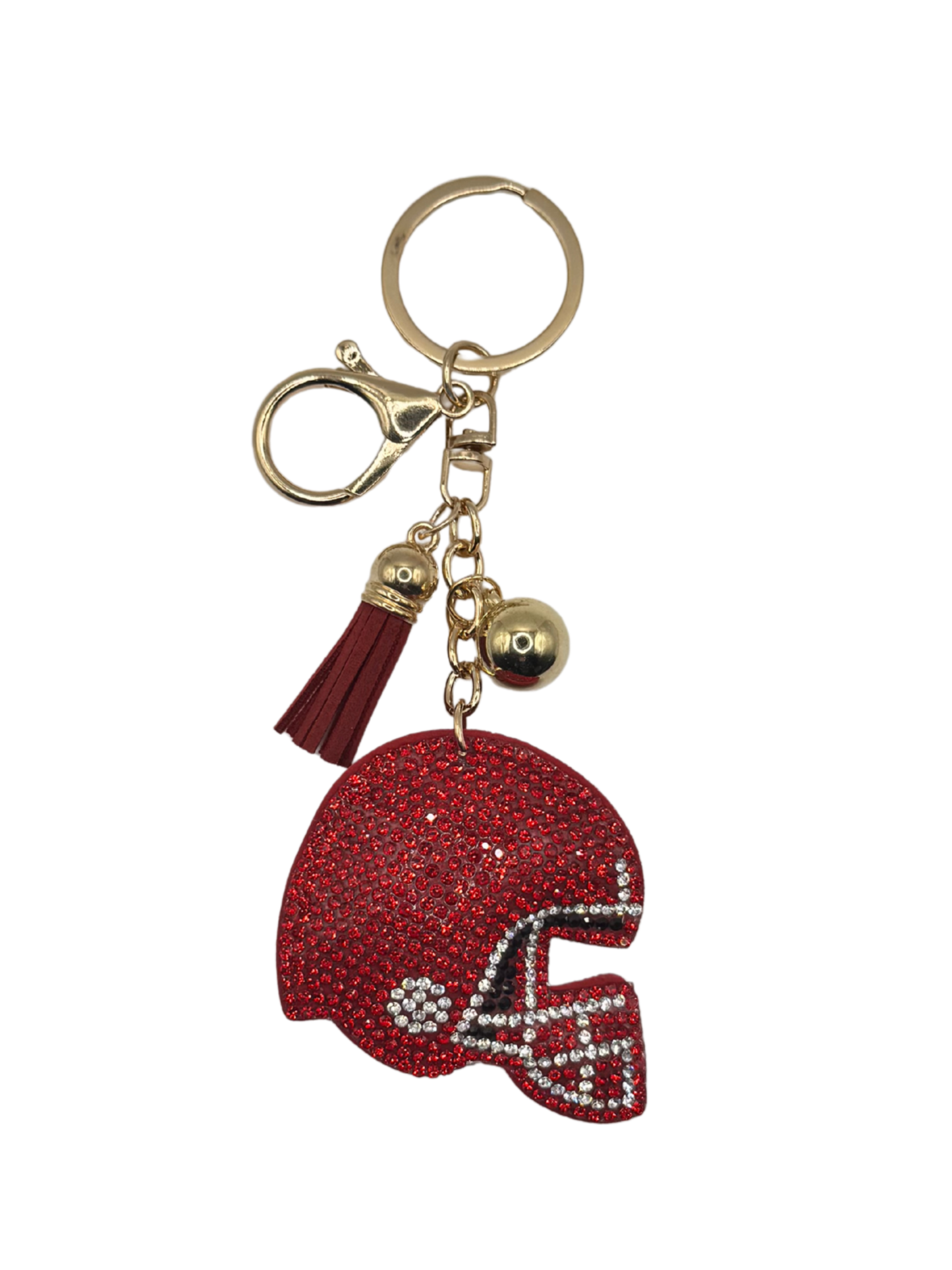 Football Helmet Rhinestone Keychain