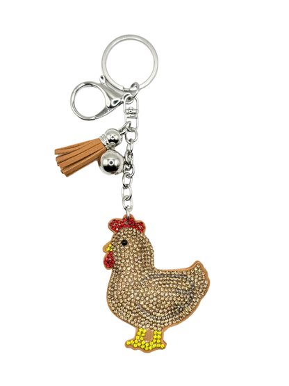 Chicken Rhinestone Keychain