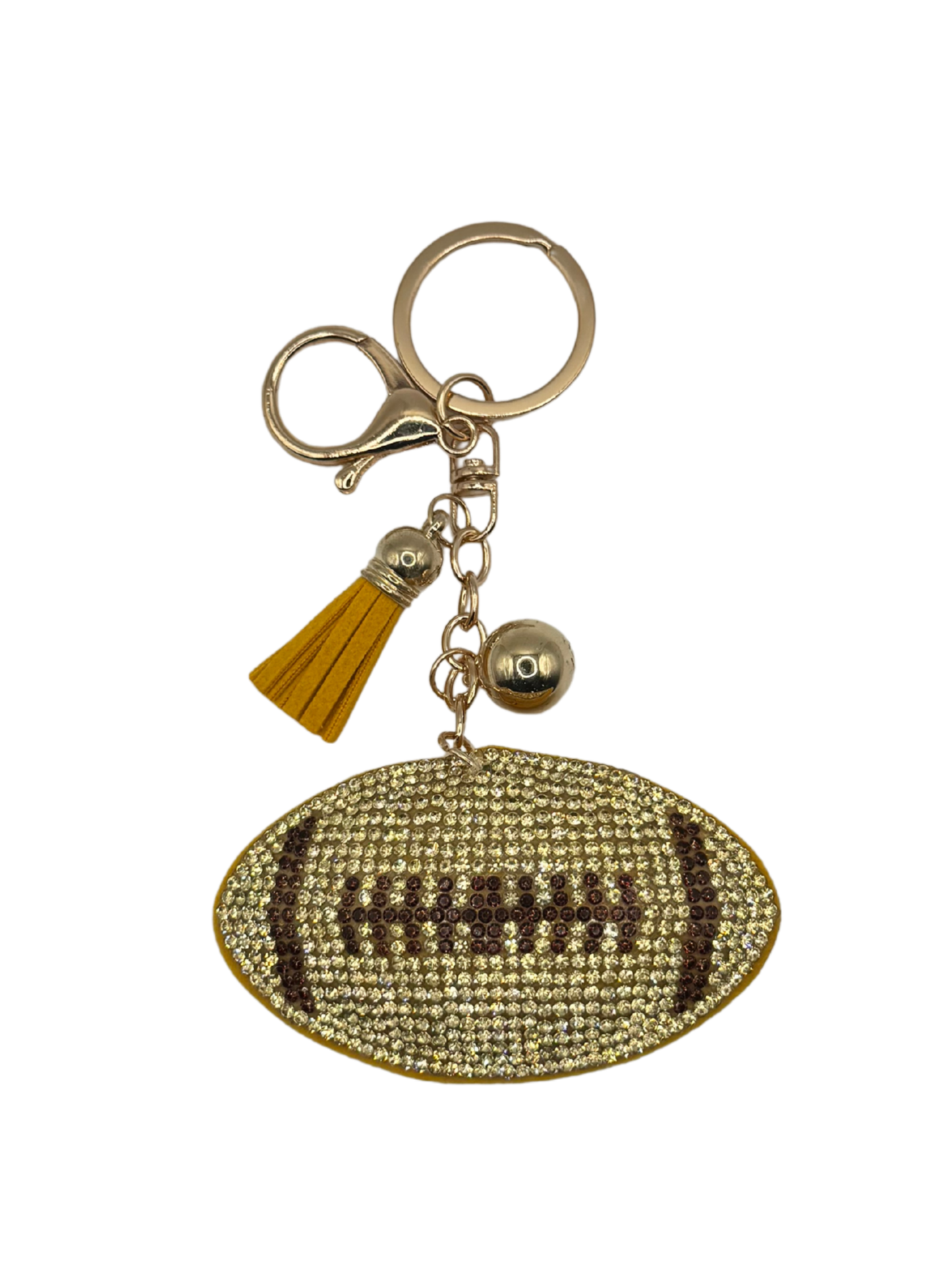 Football Rhinestone Keychain
