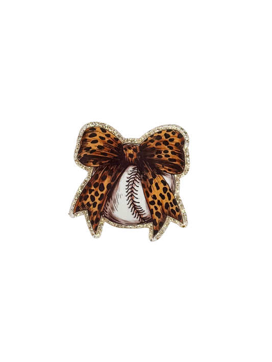 Cheetah Bow Baseball Acrylic