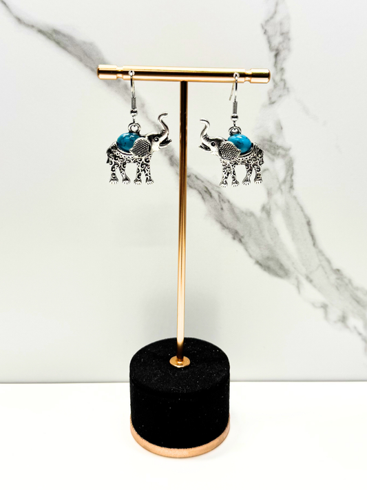 Turquoise Elephant Earrings