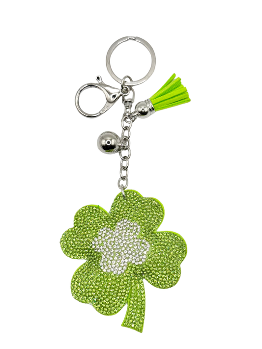 Clover Rhinestone Keychain