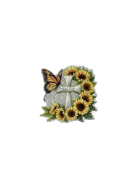 Faith Cross Sunflower Acrylic