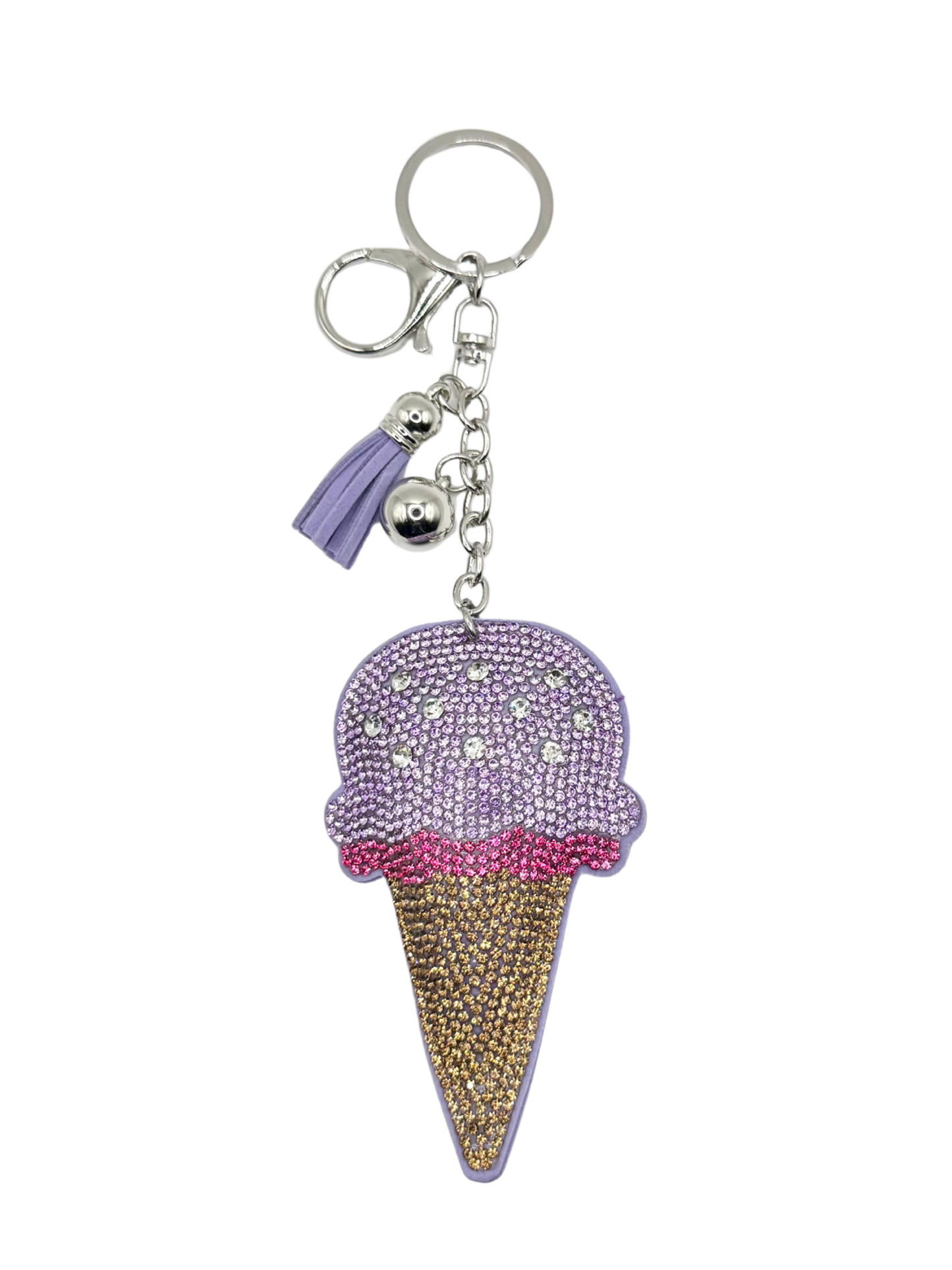 Ice Cream Rhinestone Keychain