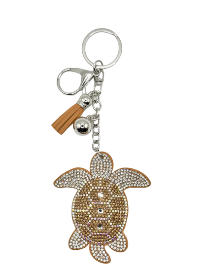 Turtle Rhinestone Keychain