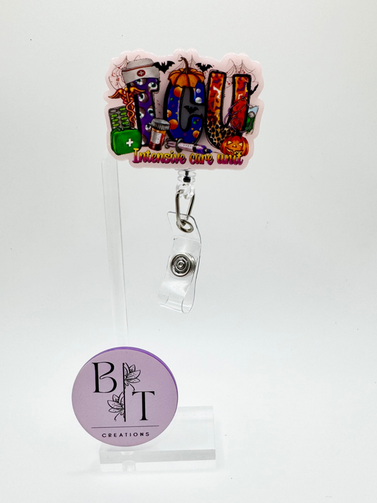 Halloween ICU Badge Reel W/ Velcro & Alligator Clip