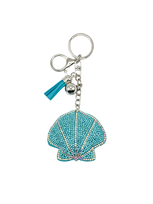 Sea Shell Rhinestone Keychain