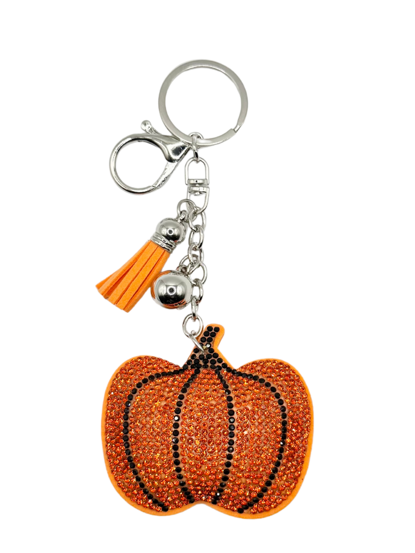 Pumpkin Rhinestone Keychain