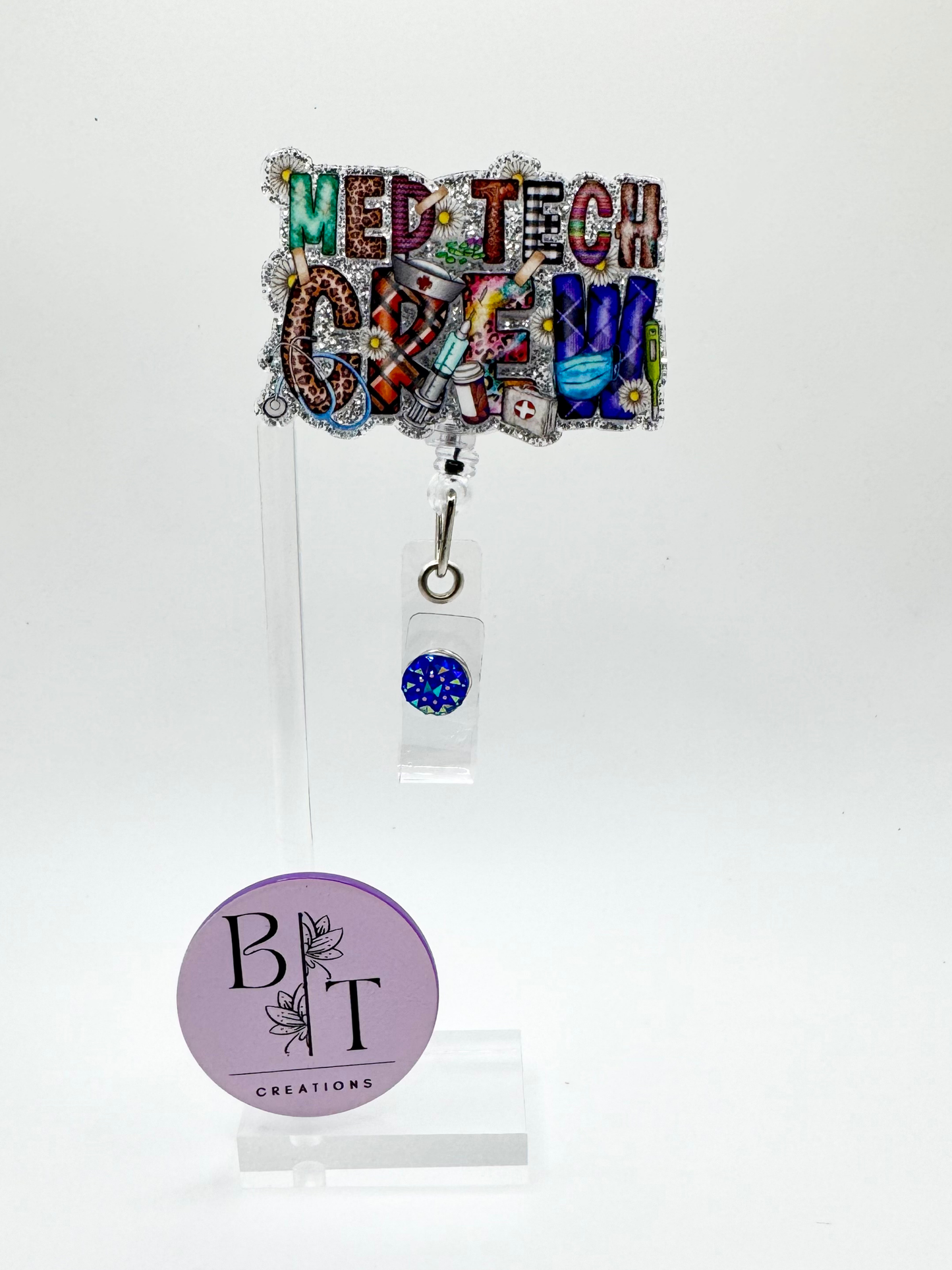 Med Tech Badge Reel W/ Alligator Clip