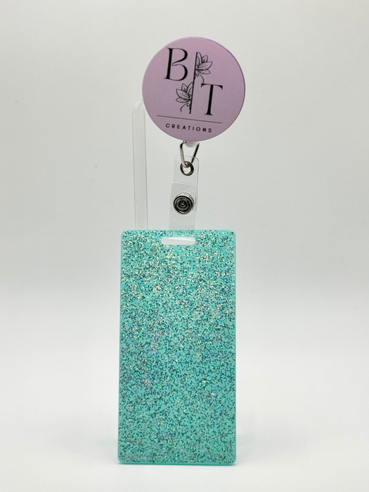 Teal Glitter Badge Buddy