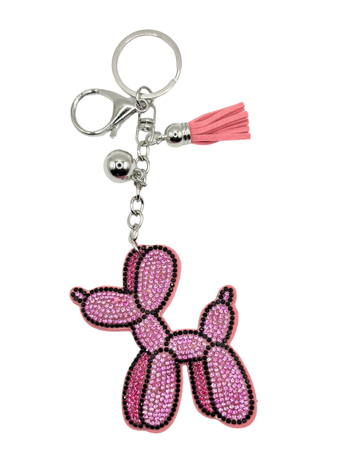 Balloon Dog Rhinestone Keychain