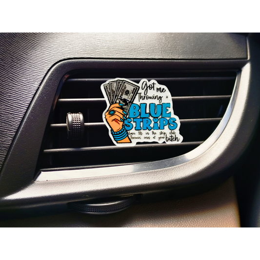 Blue Strips Car Vent Clip