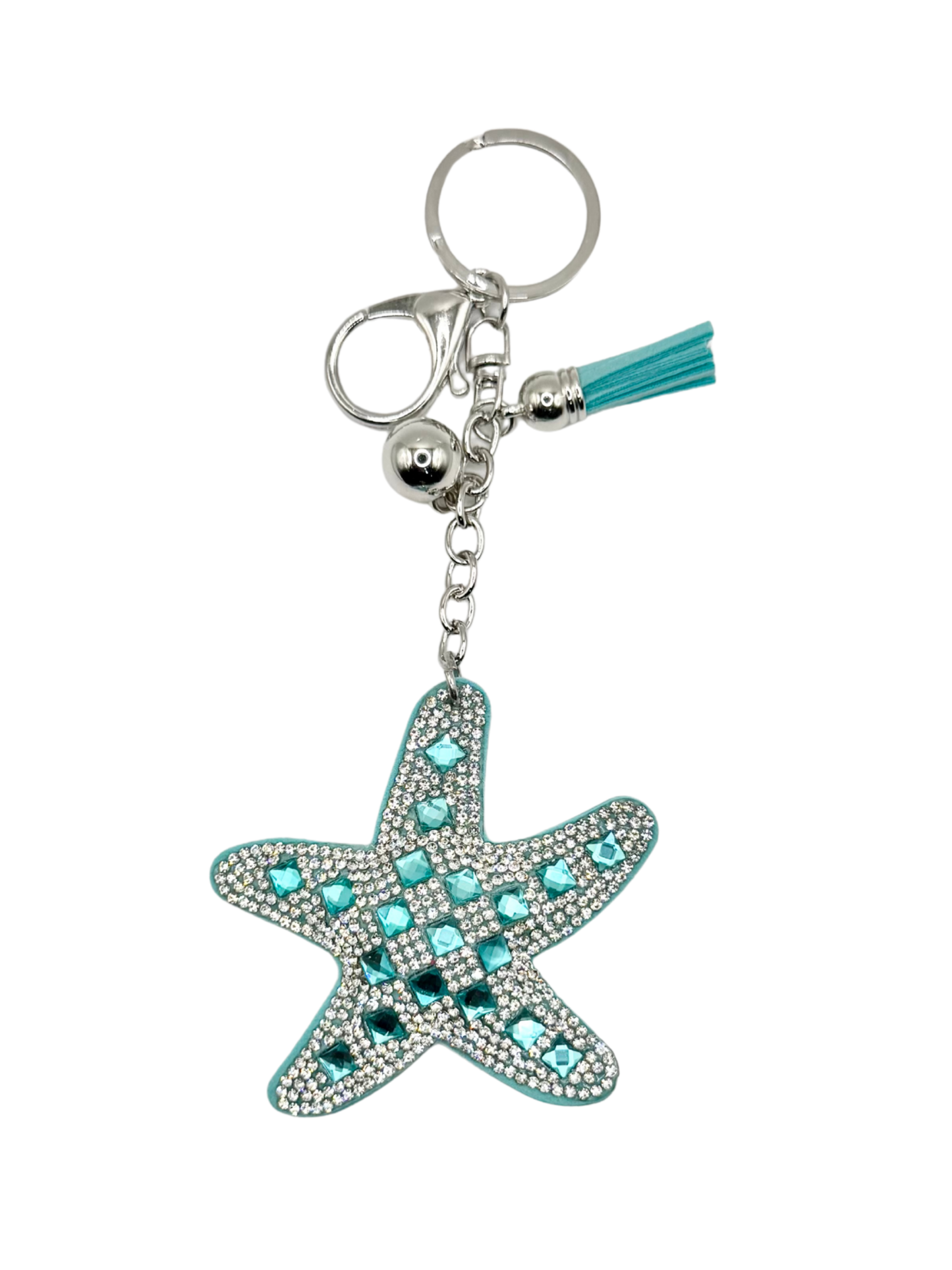 Starfish Rhinestone Keychain