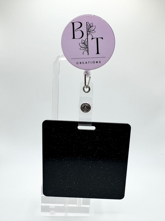 Black Glitter Badge Buddy