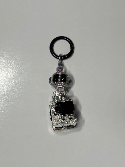 #11 Black Perfume Bottle Keychain