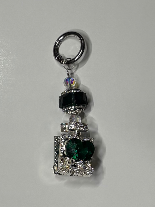 #5 Dark Green Perfume Bottle Keychain