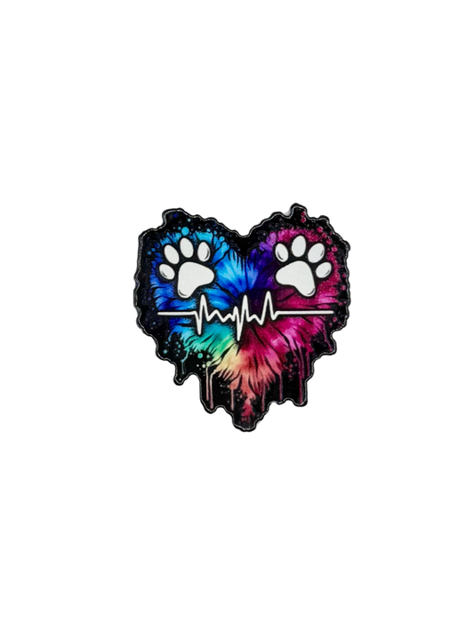 Paw Print Heart Acrylic