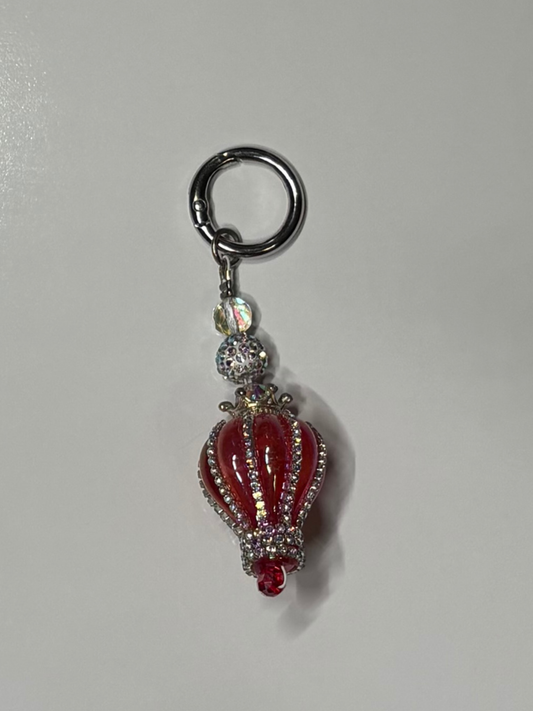 #4 Red Iridescent Hot Air Balloon Keychain