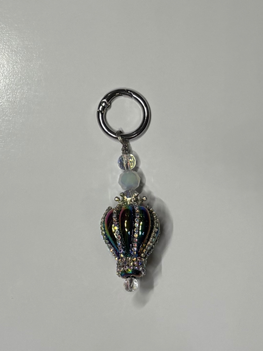 #1 Black Hot Air Balloon Keychain