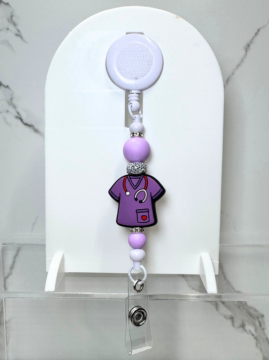 Purple Scrubs Badge Reel (NO ACRYLIC)