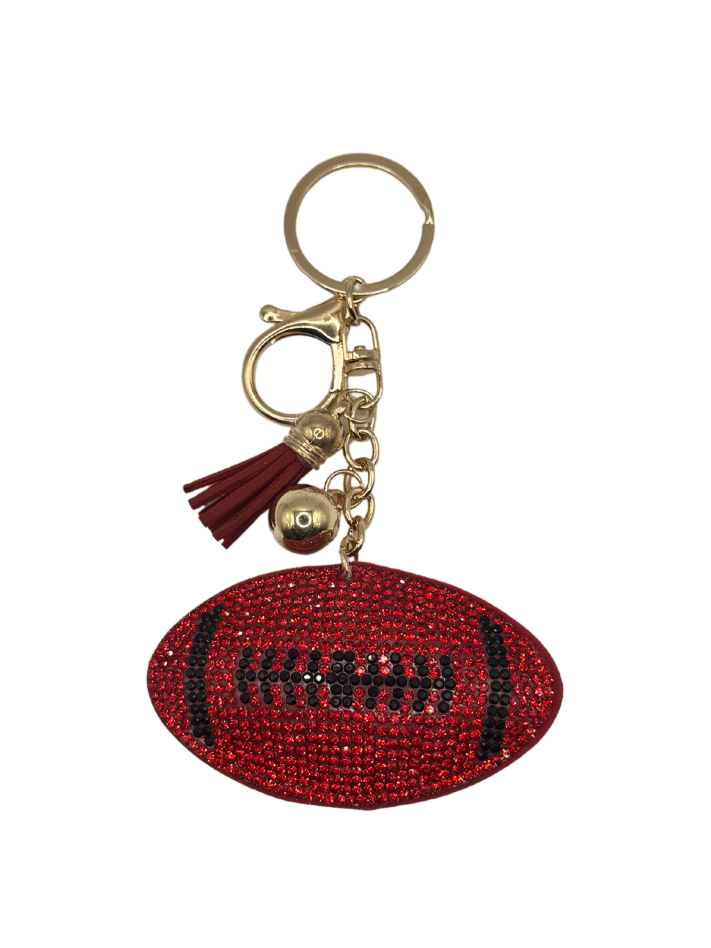 Football Rhinestone Keychain