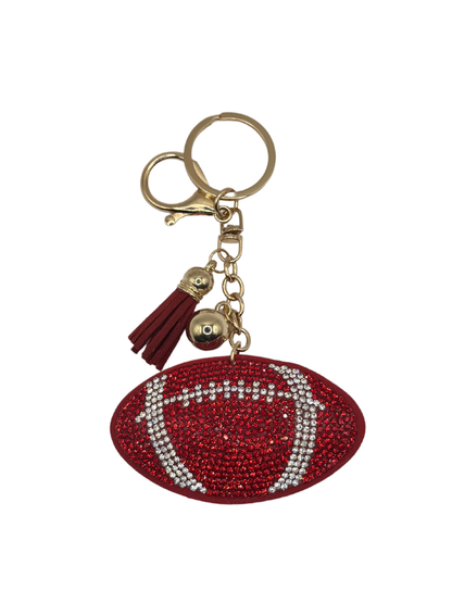 Football Rhinestone Keychain
