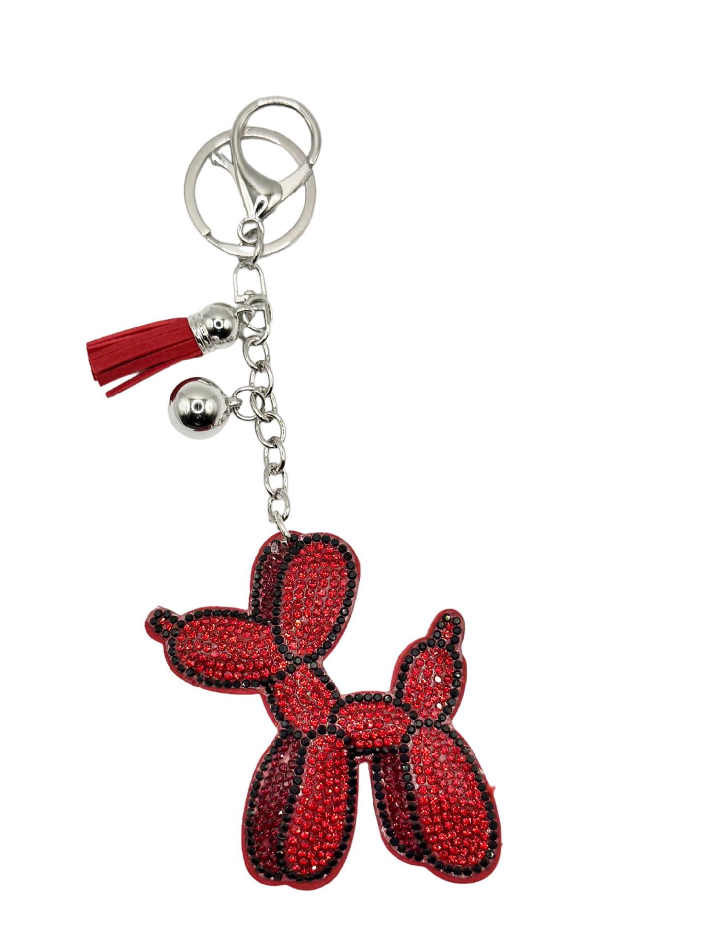 Balloon Dog Rhinestone Keychain
