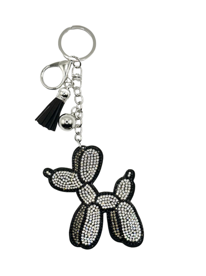 Balloon Dog Rhinestone Keychain