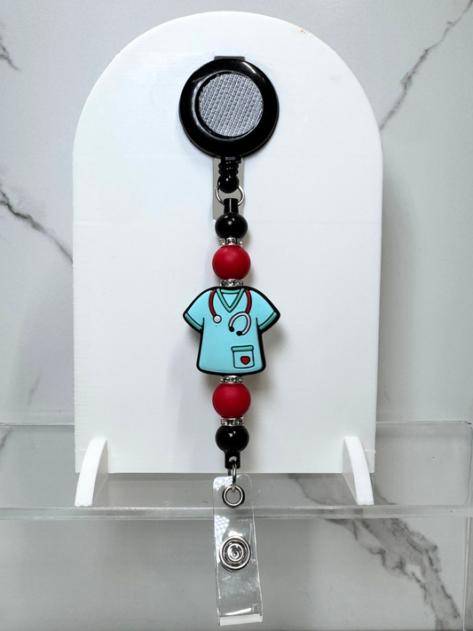 Blue Scrubs Badge Reel (NO ACRYLIC)