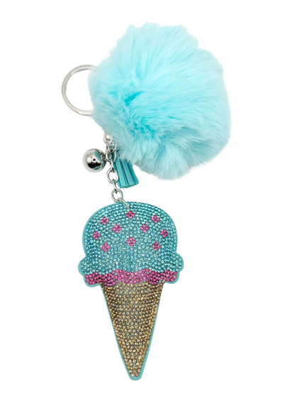 Ice Cream Rhinestone Keychain
