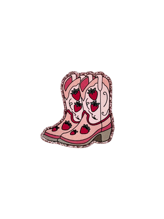Strawberry Cowboy Boots Acrylic