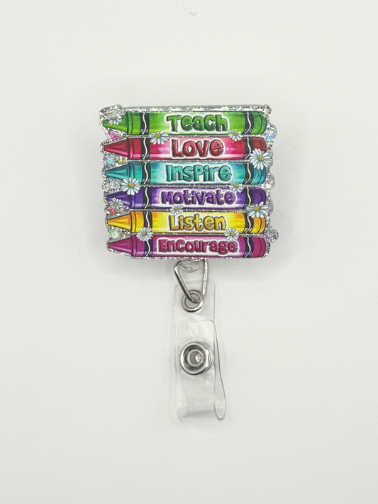 Crayons Badge Reel