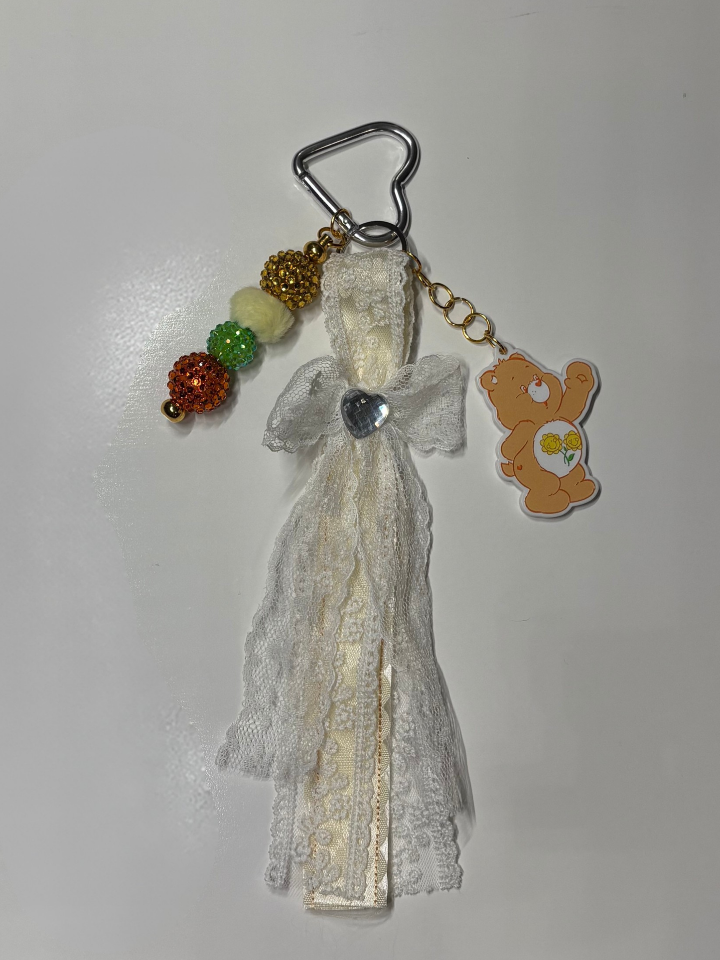 #1 Orange Care Bear Keychain