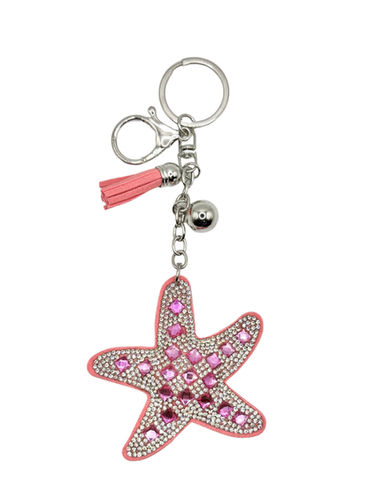 Starfish Rhinestone Keychain