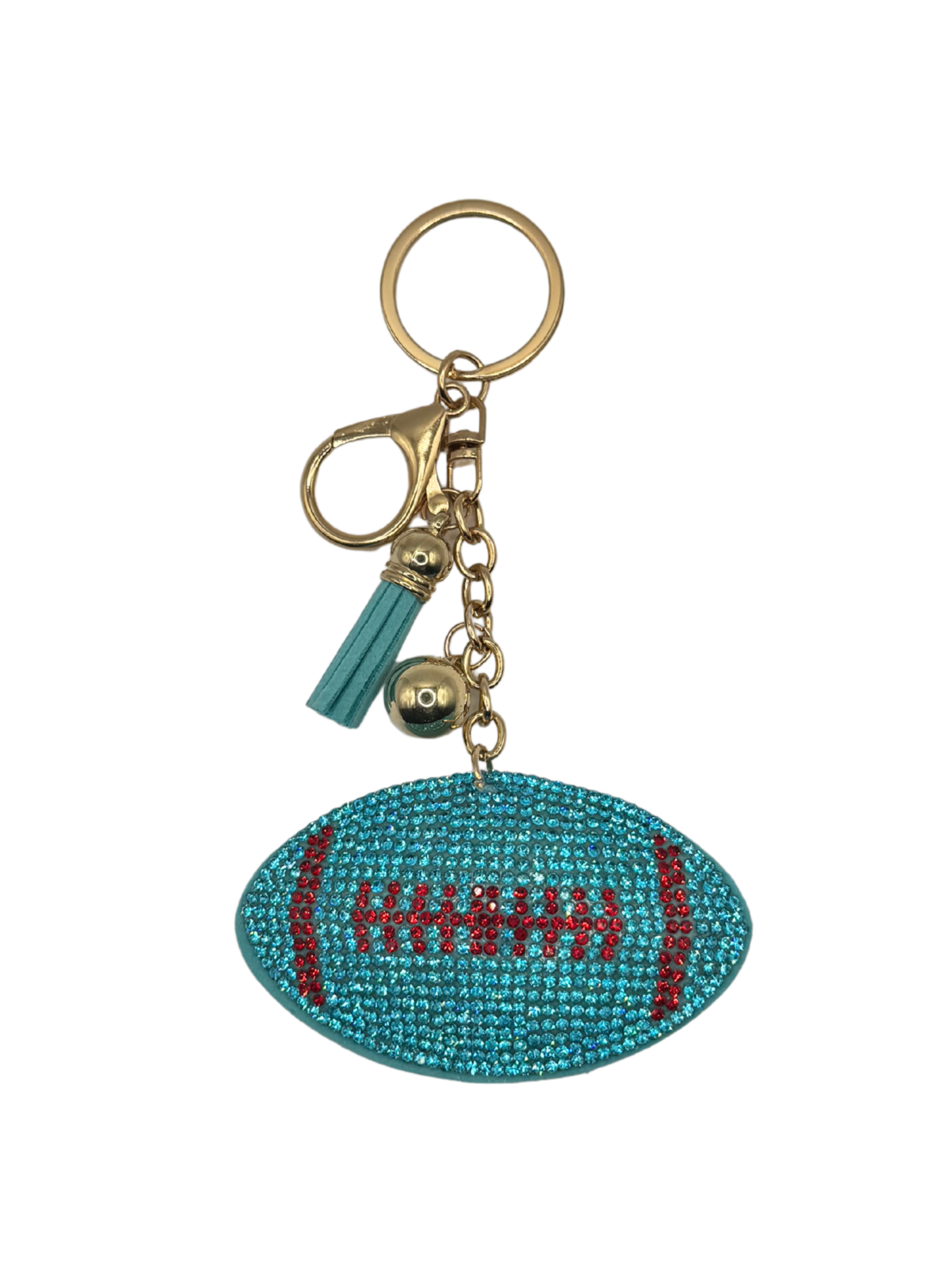 Football Rhinestone Keychain
