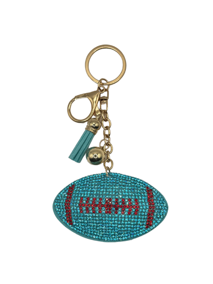 Football Rhinestone Keychain