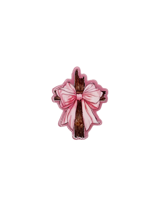 Pink Bow Cross Acrylic