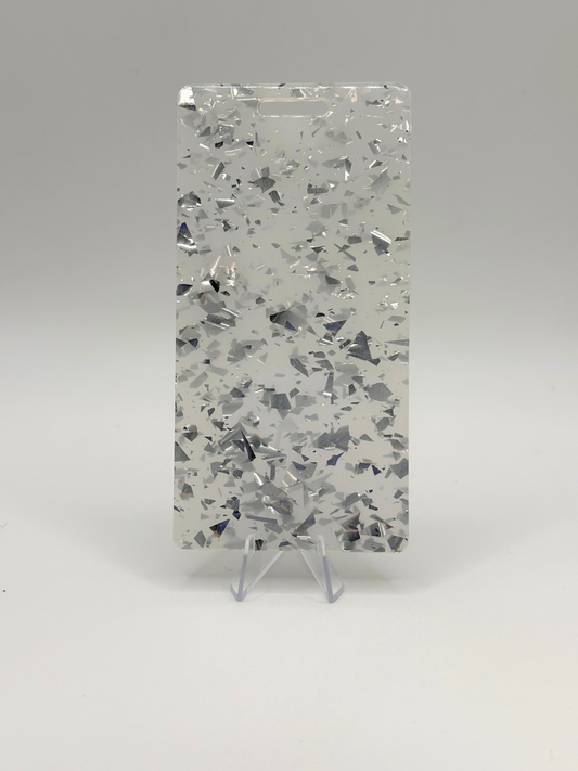 Frosted Silver Glitter Badge Buddy