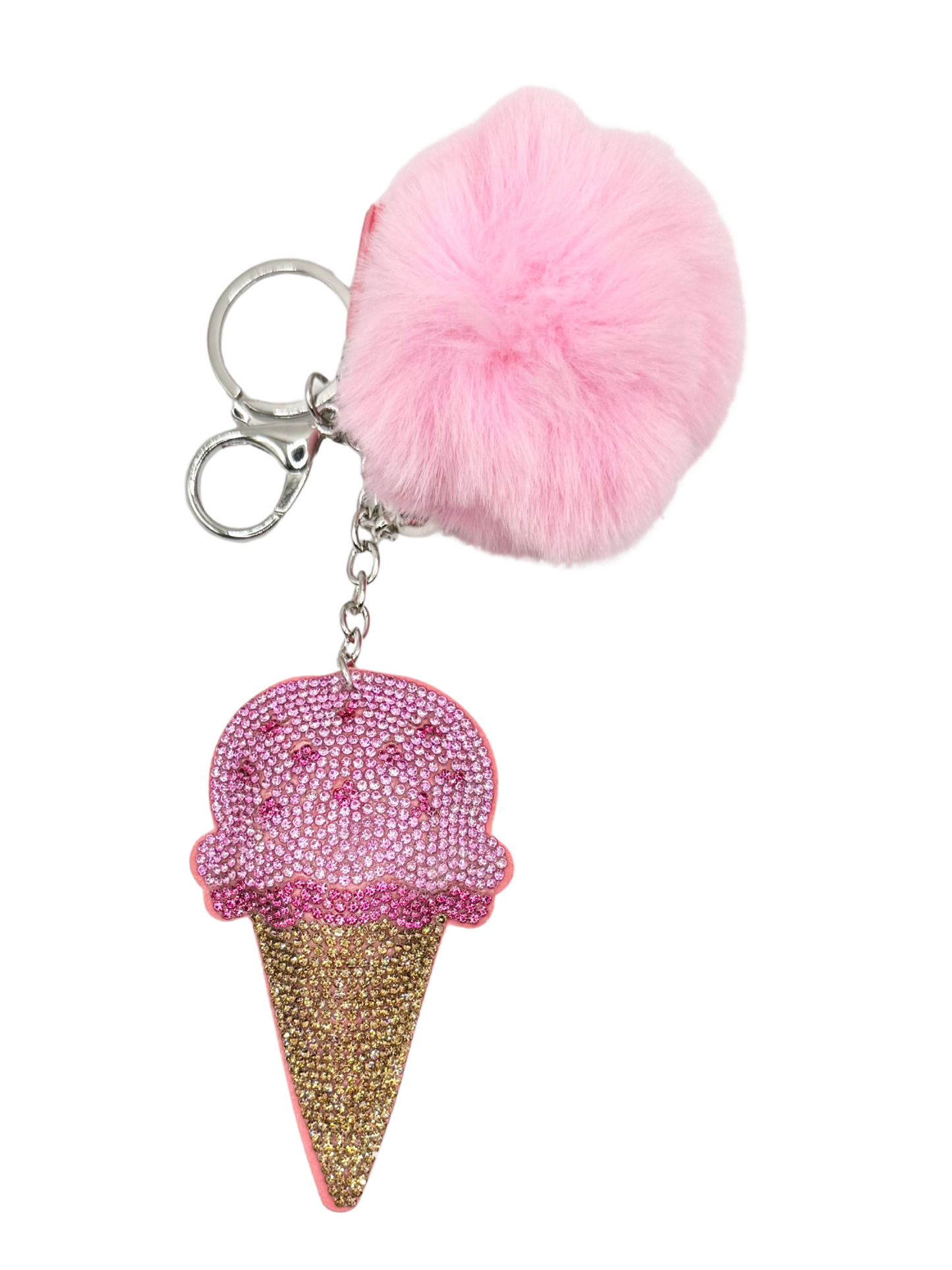 Ice Cream Rhinestone Keychain
