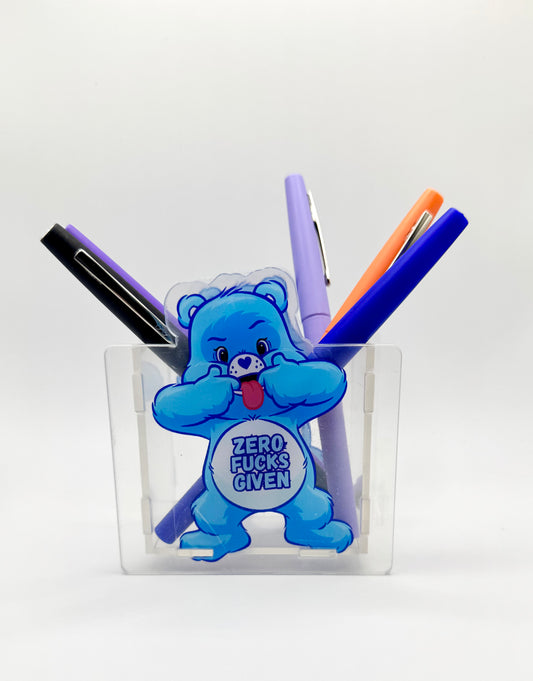 Blue Swear Bear Pen Holder